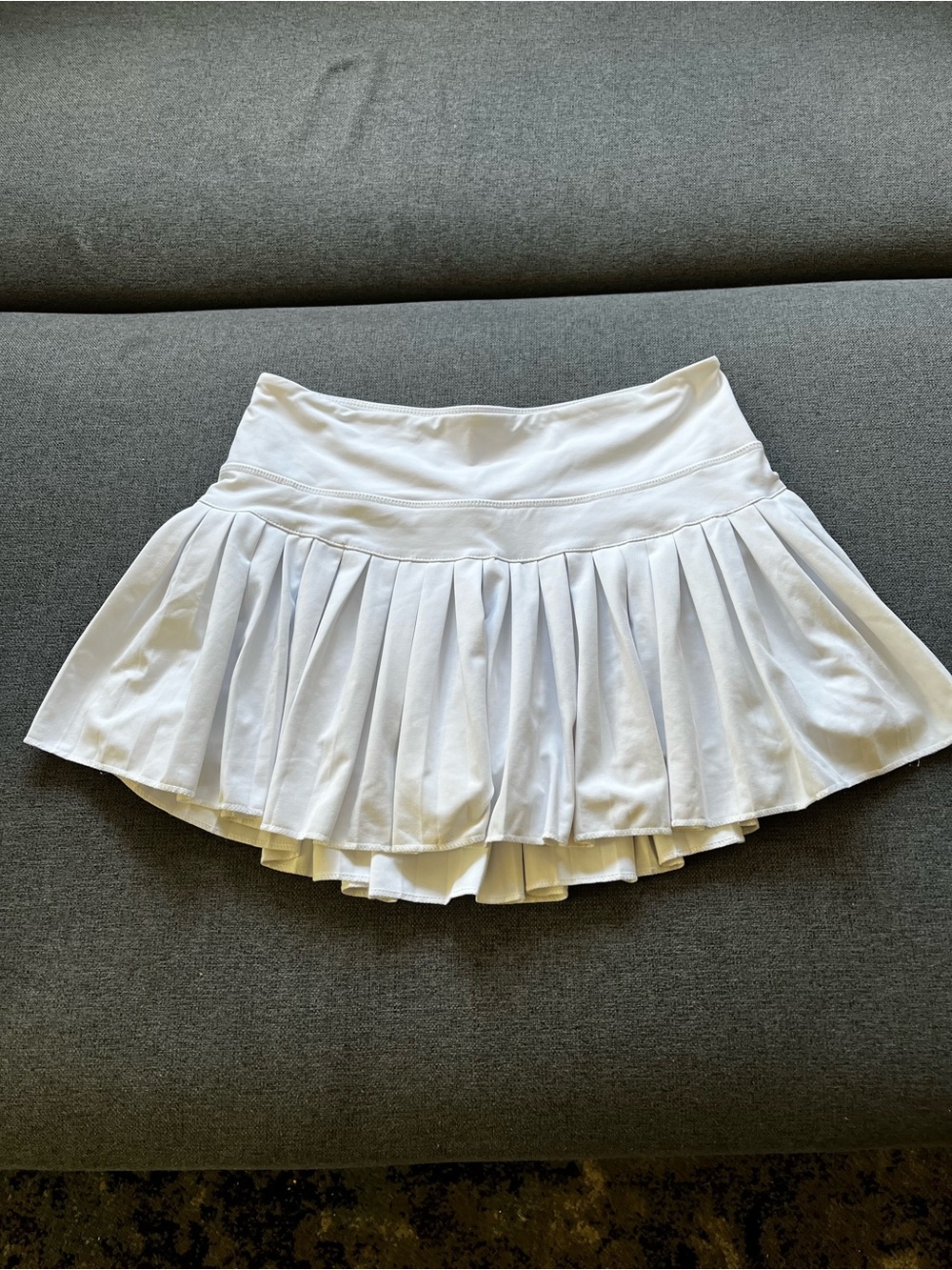 Gold Hinge White Pleated Tennis Skirt Skort Built-In Shorts Pockets size S